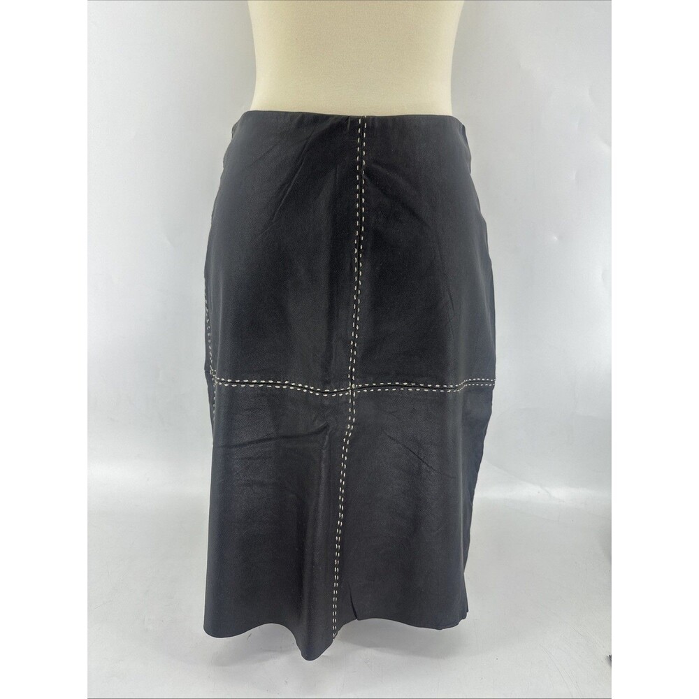 Vintage Dollhouse Leather Knee Length High Waist Skirt Sz Medium